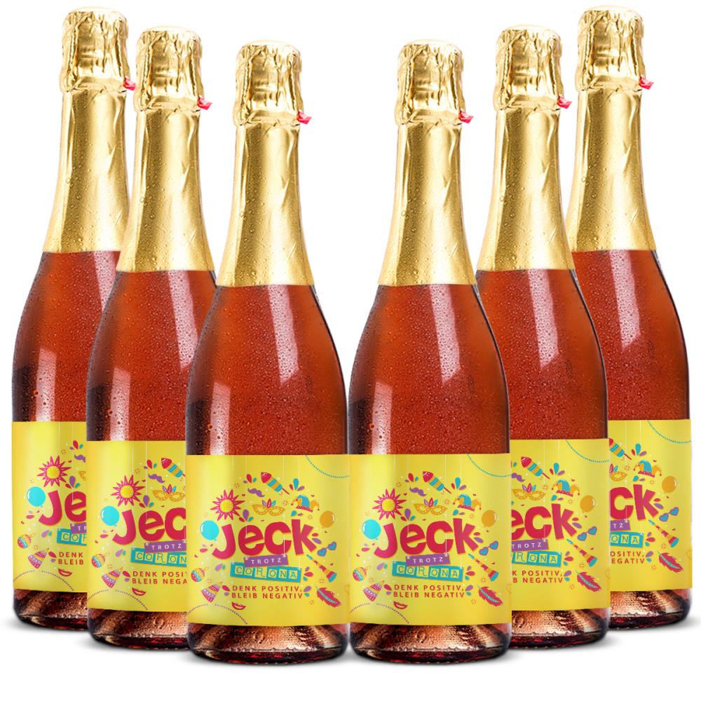 Rosé-Sekt "Jeck trotz Corona" - 6er-Set
