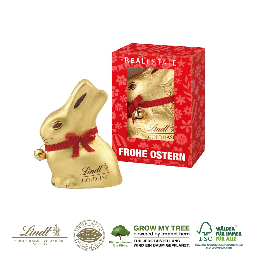 Werbekartonage Lindt Goldhase 50 g