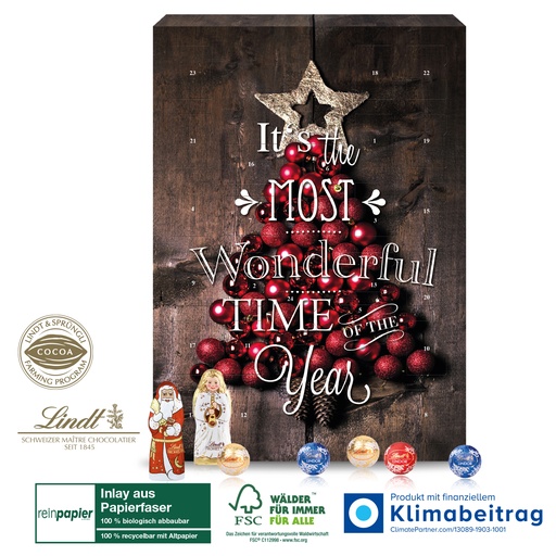 Wand-Adventskalender Lindt Weihnachtsmann „Gourmet Edition"