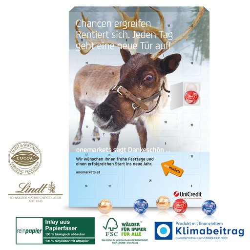 [55342-W] Wand-Adventskalender Lindt „Gourmet Edition“ Organic