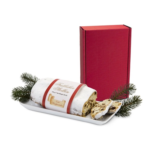 [2K1345] Christstollen im roten Geschenkkarton